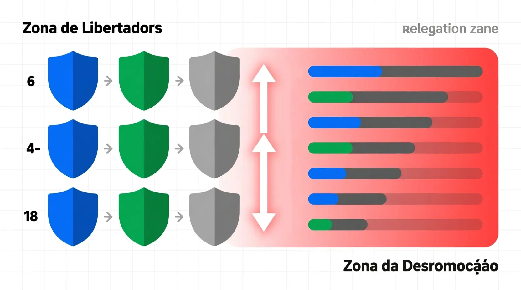 Tabela classificativa do Brasileirão mostrando a proximidade de pontos entre equipas do meio da tabela